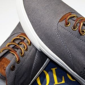 Polo Ralph Lauren low top twill suede trim NEW